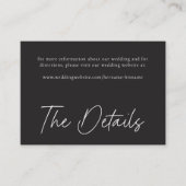 Carte D'accompagnement Elegant Charcoal Black Minimalist Wedding (Devant)
