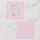 Carte D'accompagnement Élégant chat avec papillon (Devant / Derrière)