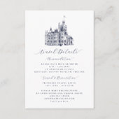 Carte D'accompagnement Elégant Château Destination Mariage Détails du voy (Devant)