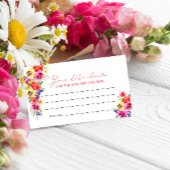 Carte D'accompagnement Elégant Chic Fleurs Sauvages Script Date Nuit Idée