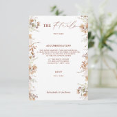 Carte D'accompagnement Elegant Chic Floral Détails Mariage QR Code (Debout devant)