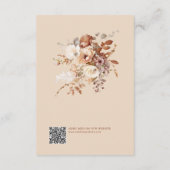 Carte D'accompagnement Elegant Chic Floral Détails Mariage QR Code (Dos)