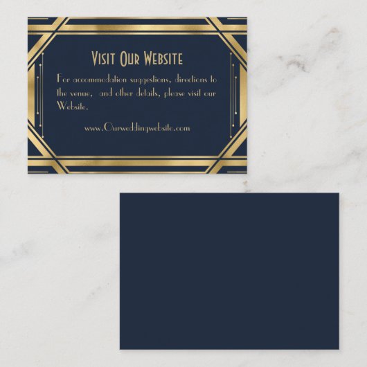Carte D'accompagnement Élégant chic Great Gatsby Détails Mariage Enclos (Devant / Derrière)