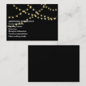 Carte D'accompagnement Élégant Chic Moderne Chaîne Lumières Mariage Enclo (Devant / Derrière)