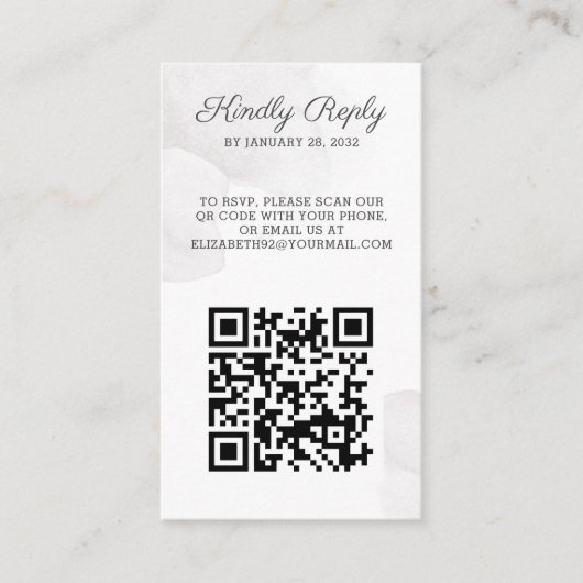 Carte D'accompagnement Elegant chic photo QR Code en ligne RSVP (Devant)