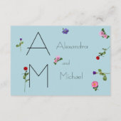 Carte D'accompagnement Elegant Chic Rose Floral Détails du Mariage (Dos)