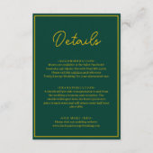 Carte D'accompagnement Élégant Chic Vert Et Or Moderne Mariage De Luxe (Devant)