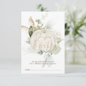 Carte D'accompagnement Elégant Chute Citrouille Verdure Doré Déchets Raff (Debout devant)