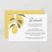 Carte D'accompagnement Elégant citron thème Détails Mariage (Devant / Derrière)