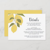 Carte D'accompagnement Elégant citron thème Détails Mariage (Devant / Derrière)