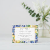 Carte D'accompagnement Elégant citrons Floral Mosaic Détails du Mariage (Debout devant)