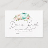 Carte D'accompagnement Élégant Citrouille Turquoise Raffle de couches (Devant)