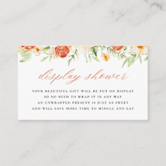 Carte D'accompagnement Elegant Citrus Floral Bridal Display Shower