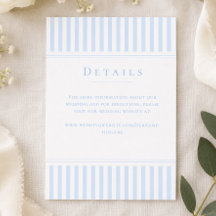 Elegant Classic Blue Stripe Wedding Details