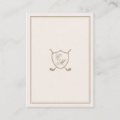 Carte D'accompagnement Élégant Classic Crest Monogram Mariage de golf (Dos)