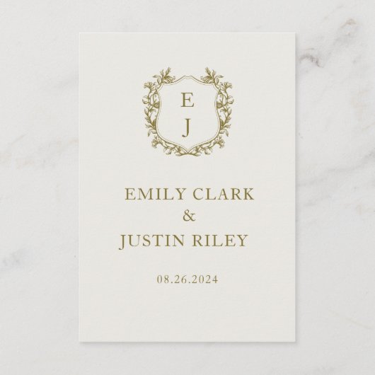 Carte D'accompagnement Elegant Classic Gold Mariage QR code Détails (Dos)