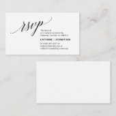 Carte D'accompagnement Élégant Classic minimal, Script noir, RSVP (Devant / Derrière)