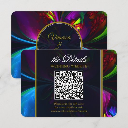 Carte D'accompagnement Elegant Classic Modern Floral Pattern #902 Wedding (Devant / Derrière)