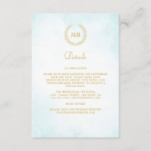 Carte D'accompagnement Elegant Classic Monogram Détails du Mariage