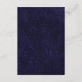 Carte D'accompagnement Elegant Classic Navy Blue Velvet Wedding Details (Dos)
