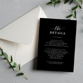 Carte D'accompagnement Elegant Classic noir & blanc Détails Mariage