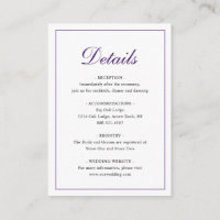Élégant classique classique Royal violet Mariage