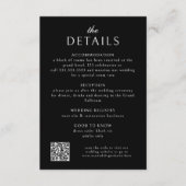 Carte D'accompagnement Élégant classique Formal Black QR Code Mariage (Devant)
