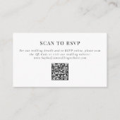 Carte D'accompagnement Elégant classique Monogramme Mariage RSVP QR Code (Dos)