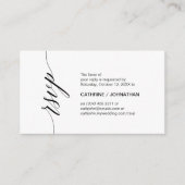 Carte D'accompagnement Élégant classique, Script noir, RSVP Party (Devant)