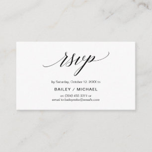 Carte D'accompagnement Élégant classique, Script noir, RSVP Party