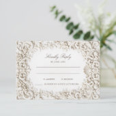 Carte D'accompagnement Elegant Classy Baroque Frame RSVP (Debout devant)