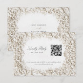 Carte D'accompagnement Elegant Classy Baroque Frame RSVP with QR Code (Devant / Derrière)