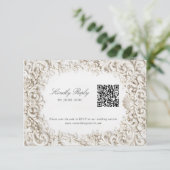 Carte D'accompagnement Elegant Classy Baroque Frame RSVP with QR Code (Debout devant)