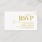Carte D'accompagnement Élégant Classy, Gold Script, réponse RSVP (Devant)