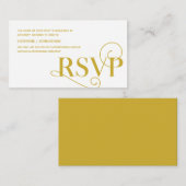 Carte D'accompagnement Élégant Classy, Gold Script, réponse RSVP (Devant / Derrière)
