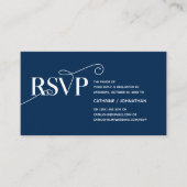 Carte D'accompagnement Elegant Classy, Navy Blue Script, réponse RSVP (Devant)