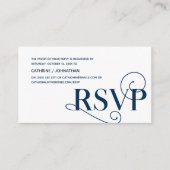 Carte D'accompagnement Elegant Classy, Navy Blue Script, réponse RSVP (Devant)