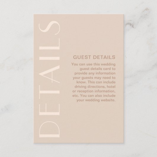 Carte D'accompagnement Élégant client Mariage neutre (Devant)