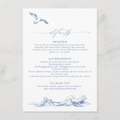 Carte D'accompagnement Elegant Coastal Chic Blue Wedding Details (Devant)