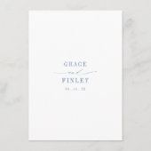 Carte D'accompagnement Elegant Coastal Chic Blue Wedding Details (Dos)