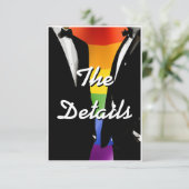 Carte D'accompagnement Élégant Code QR Arc-en-Ciel de Mariage d'Hommes Ga (Debout devant)