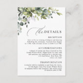 Carte D'accompagnement Élégant Code QR Botanique Eucalyptus Mariage (Devant)