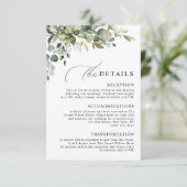 Carte D'accompagnement Élégant Code QR Botanique Eucalyptus Mariage (Debout devant)