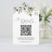 Carte D'accompagnement Élégant Code QR Botanique Eucalyptus Mariage (Debout devant)