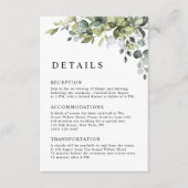 Carte D'accompagnement Élégant Code QR Botanique Eucalyptus Mariage (Devant)