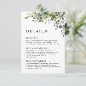 Carte D'accompagnement Élégant Code QR Botanique Eucalyptus Mariage (Debout devant)