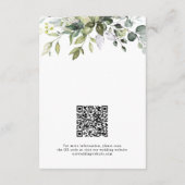 Carte D'accompagnement Élégant Code QR Botanique Eucalyptus Mariage (Dos)