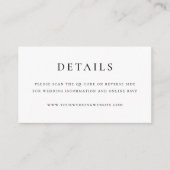 Carte D'accompagnement Élégant Code QR de Mariage Moderne Mini (Devant)