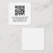 Carte D'accompagnement Élégant Code QR de Réponse de Mariage Moderne Simp (Devant / Derrière)