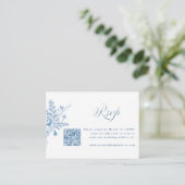Carte D'accompagnement Élégant Code QR de Réponse pour Mariage Botanique (Debout devant)